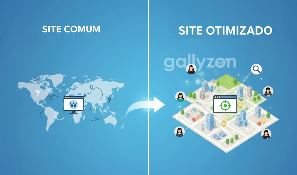 Diferença entre site comum e site otimizado localmente Diferença entre site comum e site otimizado localmente