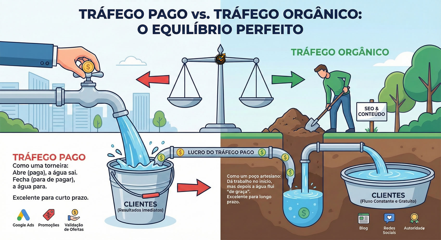 Tráfego Pago vs. Tráfego Orgânico O Equilíbrio Perfeito Tráfego Pago vs. Tráfego Orgânico O Equilíbrio Perfeito